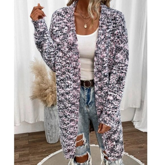 Marled Knit Duster knit sweater Cardigan - Picture 5 of 7